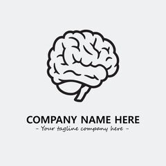 Brain illustration black and white for logo company vector image
