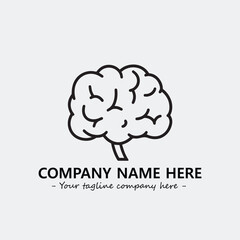 Brain illustration black and white for logo company vector image
