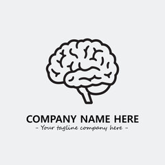 Brain illustration black and white for logo company vector image
