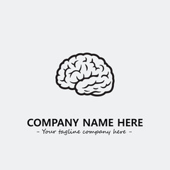 Brain illustration black and white for logo company vector image
