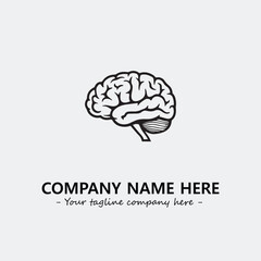 Brain illustration black and white for logo company vector image

