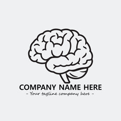 Brain illustration black and white for logo company vector image
