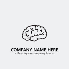 Brain illustration black and white for logo company vector image
