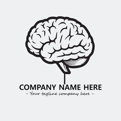 Brain illustration black and white for logo company vector image
