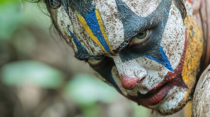 Fototapeta premium Vibrant painted animal face close up nature wildlife art photography