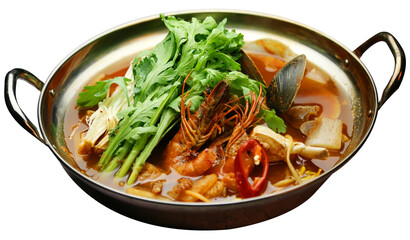 Spicy Korean Seafood Hot Pot with Vegetables
