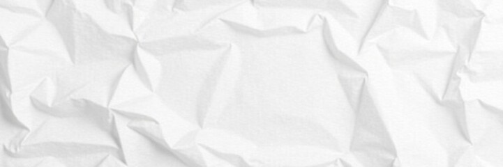 Fototapeta premium Ruffled white paper poster with visible creases and wear , aged, worn, texture