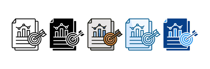 Data Target Icon Set Multiple Style Collection