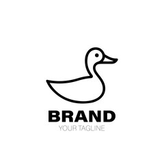 Duck Logo. Duck Logo Design. Duck Logo Brand. Duck Logo Vector Design Isolated on White Background