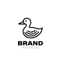 Duck Logo. Duck Logo Design. Duck Logo Brand. Duck Logo Vector Design Isolated on White Background