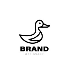 Duck Logo. Duck Logo Design. Duck Logo Brand. Duck Logo Vector Design Isolated on White Background