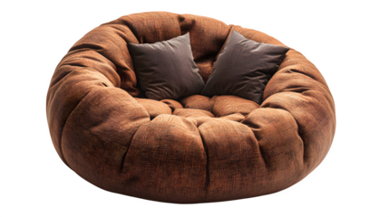 Comfortable bean bag chair top view isolated on white background