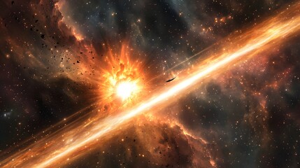 Cosmic explosion in deep space