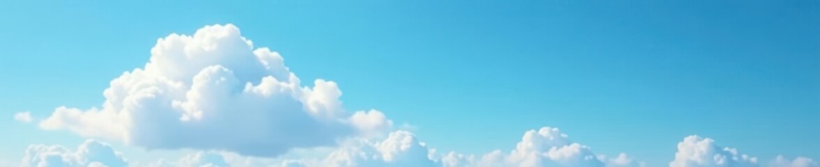 Obraz premium Soft white cloud floats gently above cerulean sky , landscape, nature