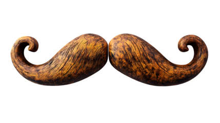 Curly mustache shape vintage style isolated on white background