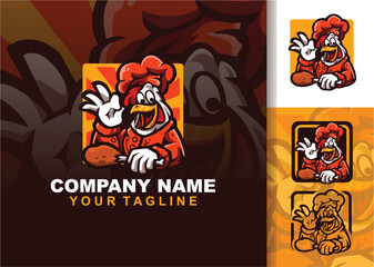 Fried chicken logo mascot