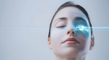 Woman With Facial Recognition Technology