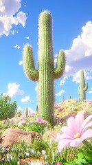 Desert Cactus Bloom Scenic
