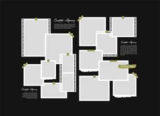 Pictures or photos frame collage abstract photo frames and digital photo wall template