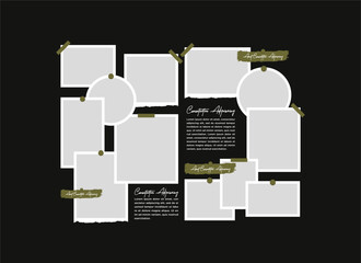 Pictures or photos frame collage abstract photo frames and digital photo wall template