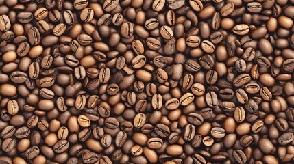 Fototapeta premium Doodle-Style Coffee Beans in Organic Abstract Pattern with Playful Aesthetic