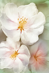 Floral spring background. Apple tree petals. Close-up. Nature.