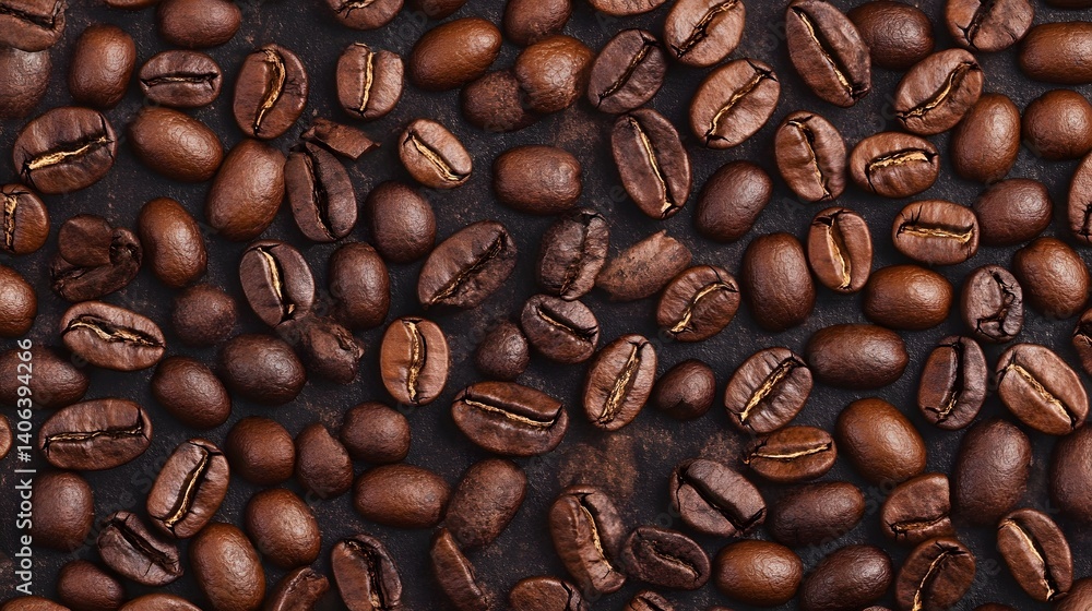 Poster hand-drawn coffee bean texture pattern with rustic charm
