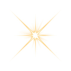 golden Lens flare on a Transparent background