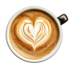 Coffee cup with heart shaped latte art beverage refreshment