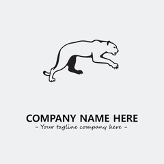 Panther illustration black and white for logo company vector image

