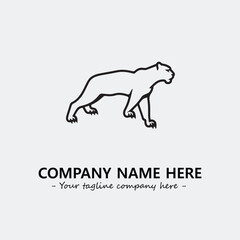 Panther illustration black and white for logo company vector image
