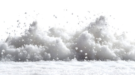 Fake snow isolated on white background, HD, realistic