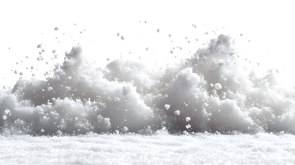 Fake snow isolated on white background, HD, realistic