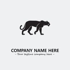 Panther illustration black and white for logo company vector image
