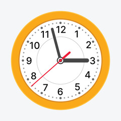 A Bright and Colorful Wall Clock Displaying the Time at Exactly 615 Hours on the Dial
