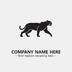 Panther illustration black and white for logo company vector image
