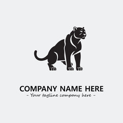 Panther illustration black and white for logo company vector image
