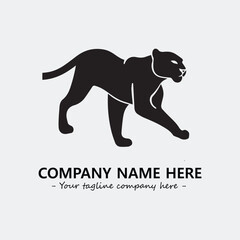 Panther illustration black and white for logo company vector image
