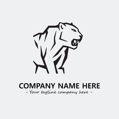 Panther illustration black and white for logo company vector image

