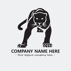 Panther illustration black and white for logo company vector image
