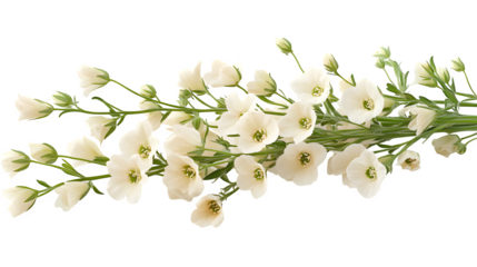 Flower stems bunch isolated on white background