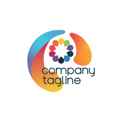 abstract colorful logo icon element template