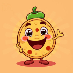 Pizza funny vector 