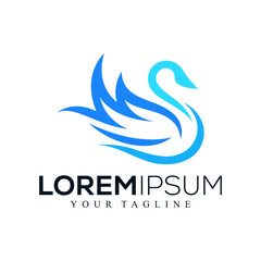 Obraz premium Abstract swan logo design