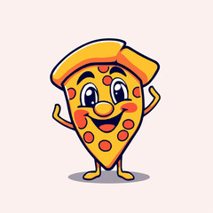 Pizza funny vector 