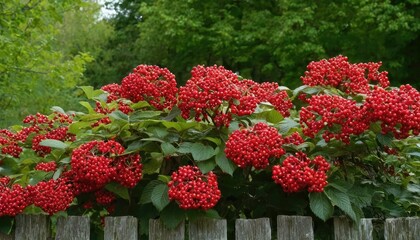 Naklejka premium Bunch of Small Red Flowers Plant 1
