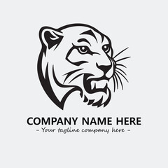Panther illustration black and white for logo company vector image
