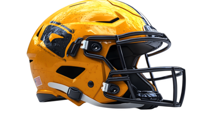 Football helmet clipart in 3D realistic style, isolated on white background