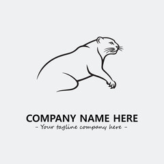 Panther illustration black and white for logo company vector image
