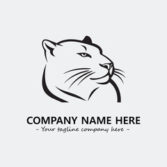 Panther illustration black and white for logo company vector image
